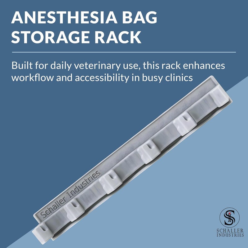 Si Anesthesia Bag Rack for Veterinary Clinic Organization – Wall Mounted Rack for Storing 9 Anesthesia Breathing Bags, Easy Installation Using Adhesive Mounts, Space-Saving Veterinary Storage Use - Image 4